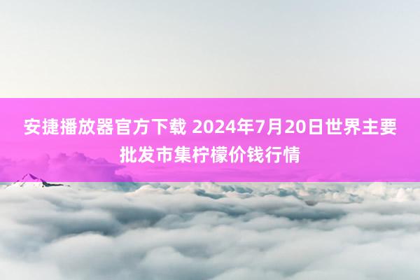 安捷播放器官方下载 2024年7月20日世界主要批发市集柠檬价钱行情