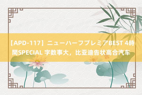 【APD-117】ニューハーフプレミアBEST 4時間SPECIAL 字数事大，比亚迪告状高合汽车