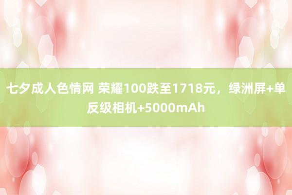 七夕成人色情网 荣耀100跌至1718元，绿洲屏+单反级相机+5000mAh