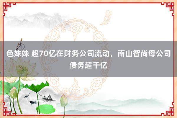 色妹妹 超70亿在财务公司流动，南山智尚母公司债务超千亿