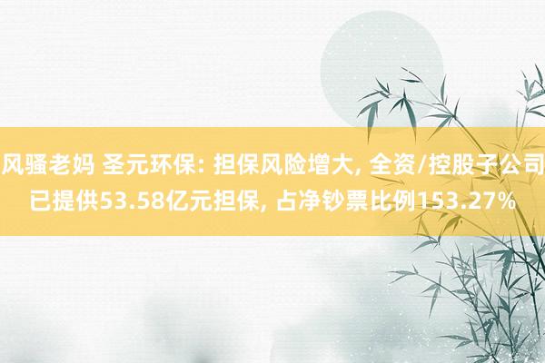 风骚老妈 圣元环保: 担保风险增大， 全资/控股子公司已提供53.58亿元担保， 占净钞票比例153.27%