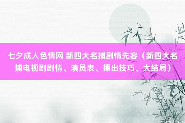 七夕成人色情网 新四大名捕剧情先容（新四大名捕电视剧剧情、演员表、播出技巧、大结局）