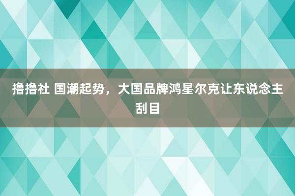 撸撸社 国潮起势，大国品牌鸿星尔克让东说念主刮目