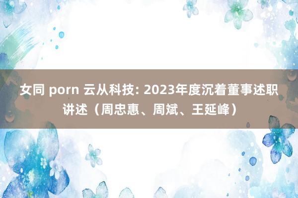 女同 porn 云从科技: 2023年度沉着董事述职讲述（周忠惠、周斌、王延峰）